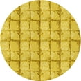 thumbnail image 1 of Ahgly Company Indoor Round Patterned Golden Yellow Area Rugs, 5' Round, 1 of 6