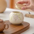 thumbnail image 3 of Hand-painted Tea Canister Household Ceramic Storage Container Small Portable Tea Tin, 3 of 7