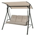 thumbnail image 2 of Costway Chaise Hamac pour 3 Personnes pour Patio et Véranda avec Auvent Réglable, Coussin Amovible, 2 of 9
