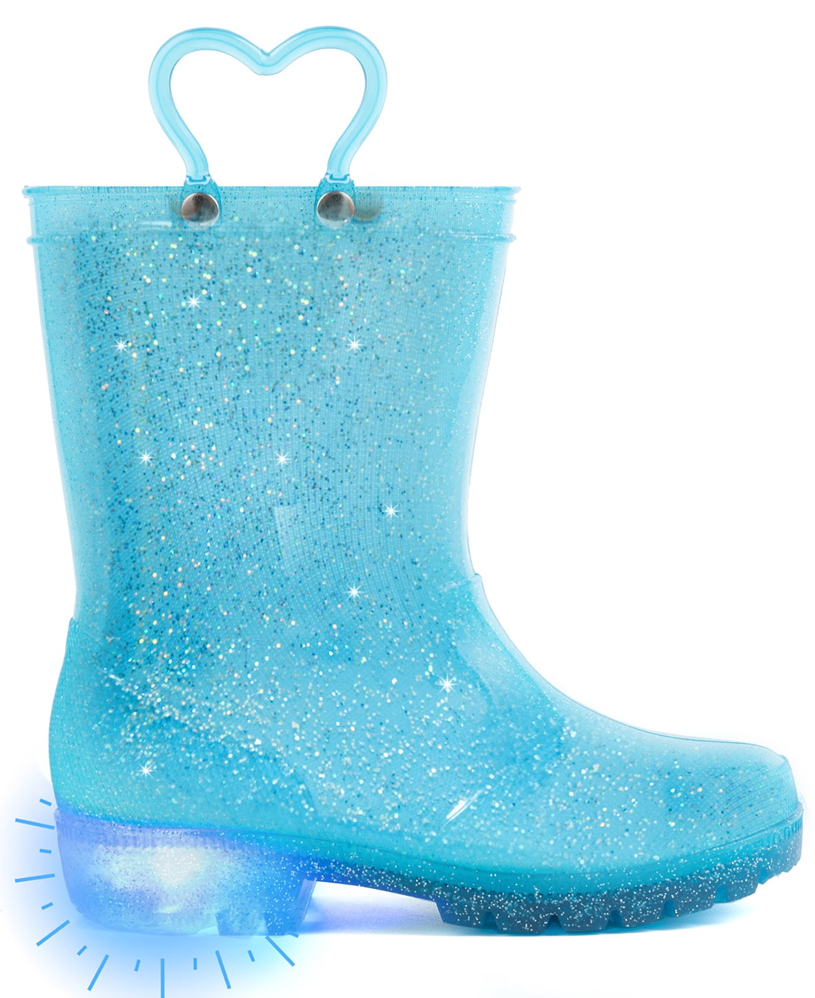 Toddler Girls Rain Boots Little Kids Baby Light Up Glitter Rubber ...