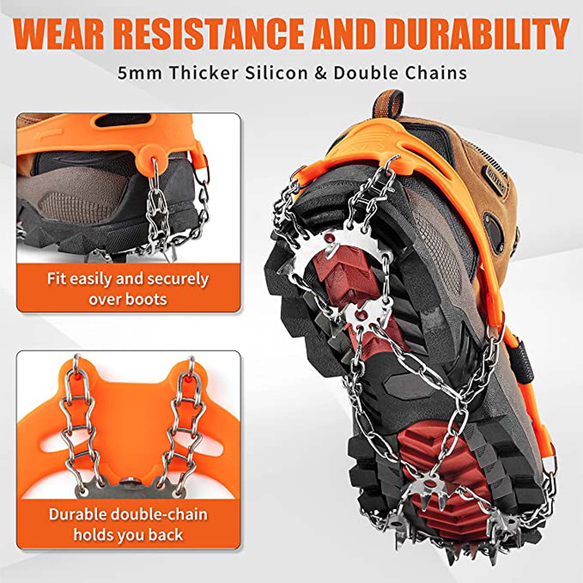 1 Pair Anti-Slip Ice Spikes For Shoes Stretch Ice Gripper Durable Safety  Winter Walking Snow Crampons Pointe Ice Cleats Footwear - Price history &  Review, AliExpress Seller - SFG HOUSE Store