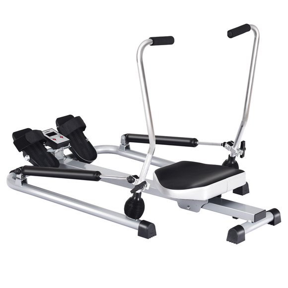Gymax Exercise Rowing Machine Rower w/Adjustable Double Hydraulic Resistance Home Gym