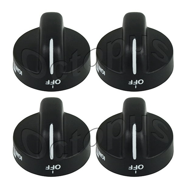 4 Pack Whirlpool Range Burner Knob Replacement Black 8273103 WP8273103