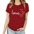 thumbnail image 5 of Fesfesfes Shirts Women's Lover Love Printed T-shirt Round Neck Short Sleeved Top Tshirts for Women XL(US:10), 5 of 5