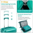 thumbnail image 5 of Luggage 4 Piece Sets(14/20/24/28), Lightweight Expandable Suitcase with Spinner Wheels & TSA Lock, Hardside Travel Rolling Suitcases, 20in 24in 28in Carry on and 14in Mini Cosmetic Case, Green, 5 of 8