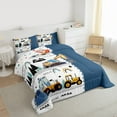 thumbnail image 3 of jejeloiu Deepblue Bohemian Twin Comforter Set (2-Piece) Rainbow Excavator Bulldozer Decor For Boys Kids, 3 of 8