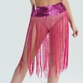 thumbnail image 3 of Felirenzacia Women's Tassel Skirt with Sequin Waistband, Layered Fringe Skirt, Hot Pink,Free Size, 3 of 3