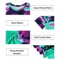 thumbnail image 5 of CASSIE LIZ Womens Tops Plus Size Summer Tie Dye Shirts Purple Green Round Neck Fashion Short Sleeve Tee Loose Fit Tunics Spring Oversized Blouses Casual Pullovers XL 14W 16W, 5 of 5