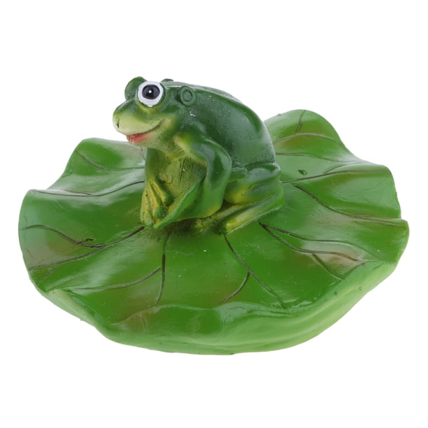 6 estilo verano agua flotante hoja de loto Rana estatua ornamento bañera Animal En pie Cola Ornamento flotante de la rana del agua
