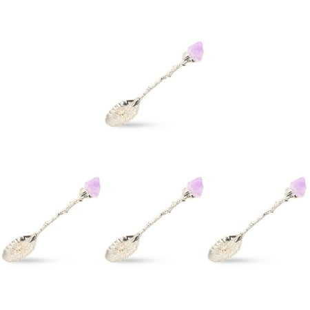 

HOMEMAXS 4pcs Convenient Coffee Spoon Vintage Style Dessert Spoon Stainless Steel Cake Spoon Coffee Accessory