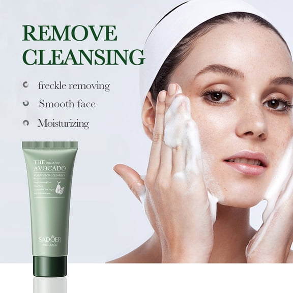 Gzwccvsn Organic Avocado Facial Cleanser, Hydrating And Moisturizing Deep Cleansing Moisturizing Cleanser 100g