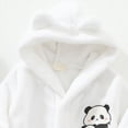 thumbnail image 4 of zuwimk Girls Fleece Hooded Robes, Warm Printed Bath Robe for Kids Soft Fuzzy Bathrobe for Gifts(White,18-24 Months), 4 of 6