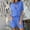 Blue, variant on ZZwxWA Womens 2 Piece Sets Lounge Short Matching Cotton Linen Button Down Oversized Shirts and Shorts Summer Outfit