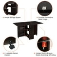 Dinaza Multipurpose Compact Dining Table with Storage Rack, Foldable, Space Saving for Small