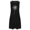 thumbnail image 4 of Teocary Sundresses for Women Casual Summer Sunflower Loose Flowy Swing Knee Length Midi Dresses Beach Vacation Dandelion print Trendy Sun Dress Round Neck Sleeveless Dress Party Wedding Guest, 4 of 7