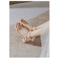 thumbnail image 4 of Women'S Rivets Leather Chunky Block Heel Sandals With Ankle Strap Buckle Fashion Square Open Toe Comfort sexy Gladiator Y2K Sandals For Dress Party Prom Shoes, 4 of 6