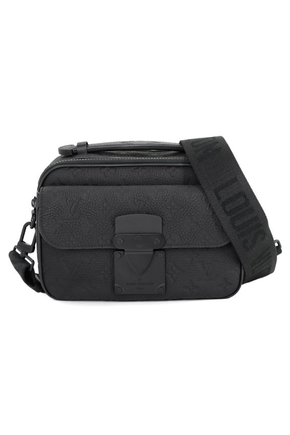 Pre-Owned Louis Vuitton Monogram Taurillon S Lock 2-Way Handbag in Black Leather with RFID...