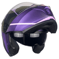 thumbnail image 2 of Casco Abatible De Moto Kov Thunder Waves Morado Con Luz Led, 2 of 5