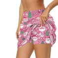 thumbnail image 4 of Yuyamidu Santa Claus Tennis Skort Pink Christmas Tennis Skirts for Women High Waisted Golf Pickleball Skirt with Shorts Pocket Cute Activewear Size M, 4 of 8