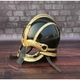 thumbnail image 4 of Medieval Black Viking Helmet - LARP Reenactment Norse Helmet - Viking Battleworn Helmet - Knight Armour Helmet, 4 of 5