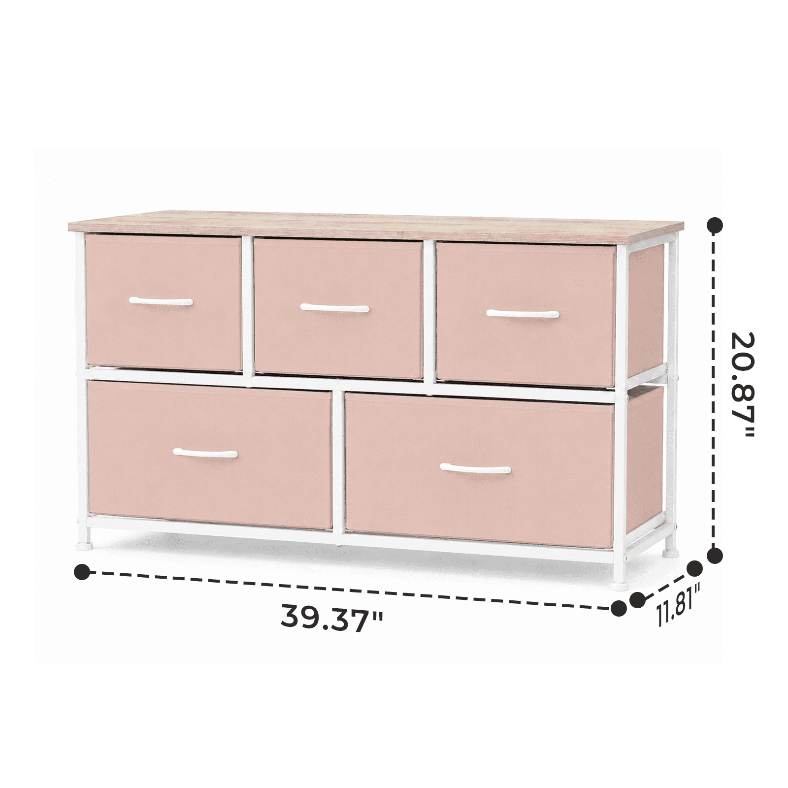 Alvantor Dresser for Bedroom with 4/5 Storage Drawers, Dressers Chest of Drawers Fabric Dresser with Sturdy Steel Frame, Wooden Top Cabinet Night Stand Dresser for Closet