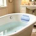 thumbnail image 4 of Almohada de baño para bañera con ventosas, almohada de espuma de PVC para bañera, cojín de soporte para cabeza y cuello, accesorio para spa en casa, reposacabezas ergonómico para bañera con 8, 4 of 6
