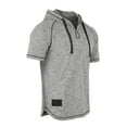 thumbnail image 2 of ZIMEGO Mens Short Sleeve Hoodie - Thin Color Block Raglan Henley T Shirt, 2 of 4