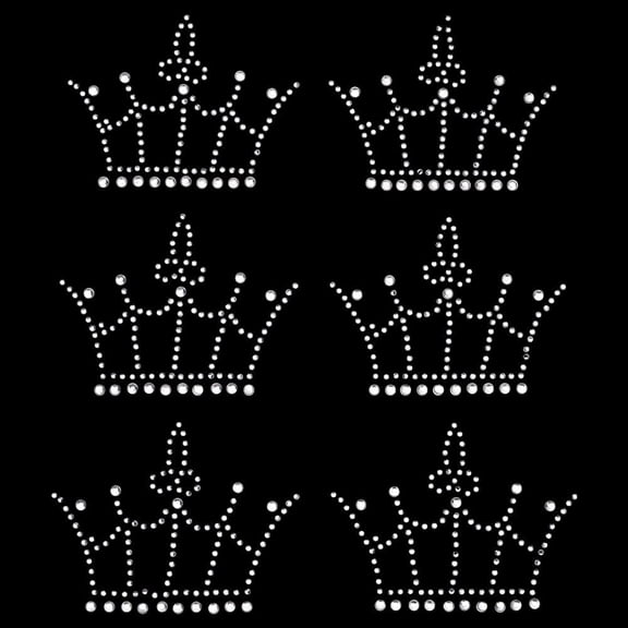 Crown Resin Hotfix Rhinestone Iron on Appliques Costume Collar Accessories Clear 235x186x1mm 6pattern/pc