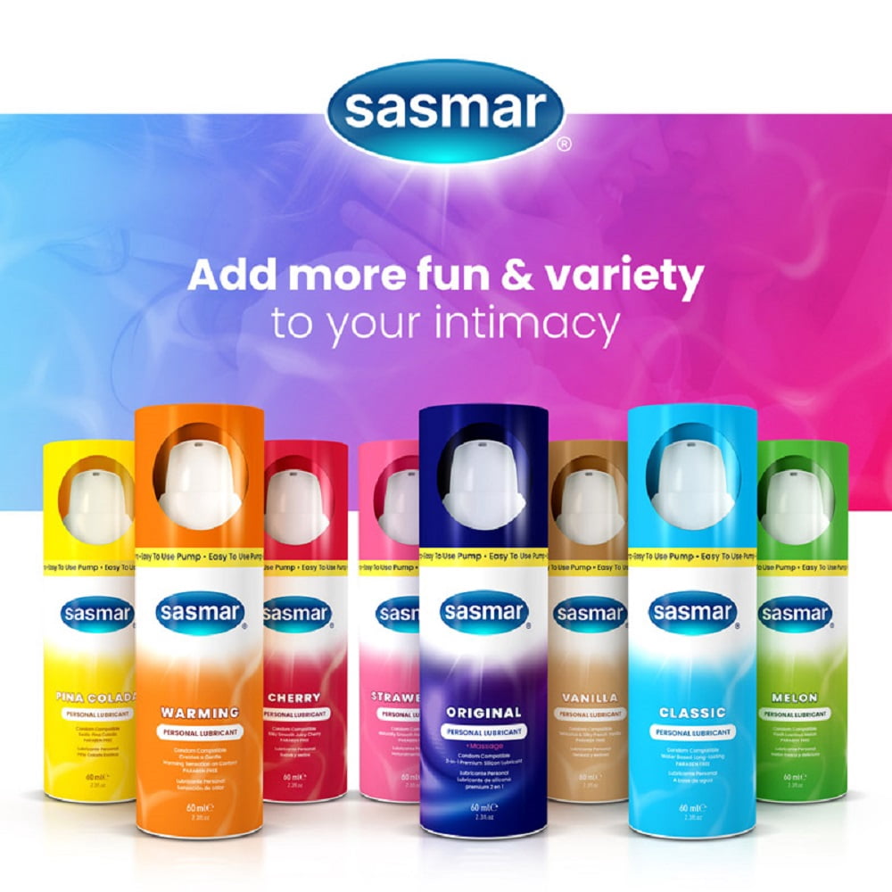 Sasmar Strawberry Premium Flavored Personal Lubricant for Intimate Use, 2.3 oz