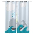 thumbnail image 2 of Whale Cartoon Sea Animal Curtains for Living Room Bedroom Kitchen Home Supplies Ready-made Window Curtains, 2 of 5