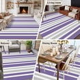 thumbnail image 6 of Area Rug 60×96in, Geometric Vertical Stripes Floor Carpet Living Room Rug, Purple Blue White Non-Slip Welcome Mat Indoor Rugs for Bedroom Dining Room, 6 of 9