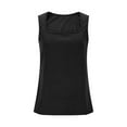 thumbnail image 4 of EchfiProm Womens Velvet Tops Fall Sleeveless Undershirts Square Neck Black Pullover Solid Warm for Ladies, 4 of 9