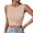 #0180-Khaki, variant on Womens Summer Crop Tank Top Blouse Shirt Round Neck Sleeveless Slim Fit Solid Front Knot Lightweight Soft for Casual Daily