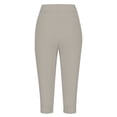 thumbnail image 4 of IUYRTFE Women's Cropped Capri Joggers Elastic Drawstring Waist Summer Sport Lounge Pants with Side Pockets, 4 of 7