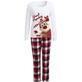 thumbnail image 1 of Gureui Christmas Family Matching Pajamas Elk Print Long Sleeve Crew Neck Tops and Stretch Casual Plaid Pants Sleepwear, 1 of 3