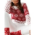 thumbnail image 3 of Women Christmas Sweaters Long Sleeve Elk Snowflake Print Knit Tops, 3 of 6
