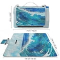 thumbnail image 2 of Awypu Sea Wave Watercolor Painting Ocean Storm Landscape Square Outdoor Picnic Mat for Camping Hiking Festivals 58.3x58.3in, 2 of 6