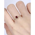 thumbnail image 2 of HeartsAndYou 1ct Natural Garnet & Diamond Band V Shaped Petite Curved 14k SOLID Yellow Gold, 2 of 9