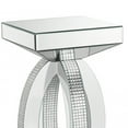 thumbnail image 3 of Silver Mirrored End Table with Crystal Inlay, Modern Side Accent Table, Small Mirrored Coffee Table for Living Room, Bedroom 12"x12"x24", 3 of 6