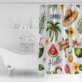thumbnail image 3 of Shower Curtain Summer Beach Coconut Tree Waterproof Shower Curtain Set with Hooks for Bathroom Showers,Stalls and Bathtubs,54x78InFlower Green Tropical Leaves, 3 of 9