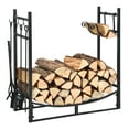 thumbnail image 2 of Patiojoy 30" Firewood Rack with Tool Set 30" Fireplace Log Holder for Indoor&Outdoor Wood Stacker Lumbar Storage Organizer, 2 of 8