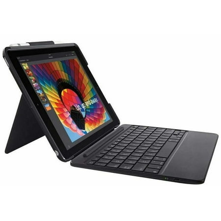 Logitech Slim Combo Case with Detachable Backlit Bluetooth Keyboard and Apple Pen Holder for iPad 9.7inch 6th Gen 2018 & iPad 9.7