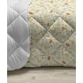 thumbnail image 3 of Floral Down Alternative Comforter, Vintage Style Blossoms Summer Time Flourishes, Microfiber Quilt for All Season, 5 Sizes, Almond Green Vermilion, by Ambesonne, 3 of 3