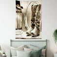 thumbnail image 4 of Western Decor Wall Hanging Tapestry, Traditional Rodeo Supplies with Roper Boots in Vintage Colors Nostalgic Wild Photo, Bedroom Living Room Dorm Accessories, 60 X 80 Inches, by Ambesonne, 4 of 5