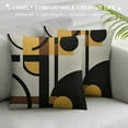 Shiartex Modern Geometric Throw Pillow Covers Brown Black Stripes