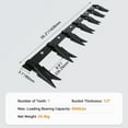 thumbnail image 4 of M optimized Bucket Tooth Bar for Sub-Compact Tractor, 57" Heavy Duty Tractor Bucket Teeth Fits Bucket Cutting Edges Sized 1/2" or Less, No Drilling Required, Black, 4 of 7