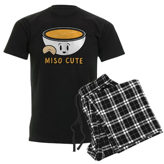 CafePress - Miso Cute Men's Dark Pajamas - Men's Dark Loose Fit Cotton Pajama Set