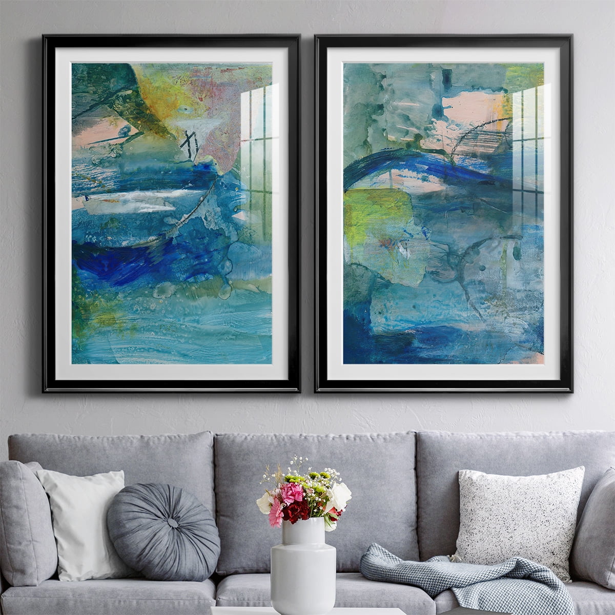 Wexford Home Spring Winds VII Premium Framed Print, 22.5" x 30.5" - Ready to Hang, Black (Set of 2)