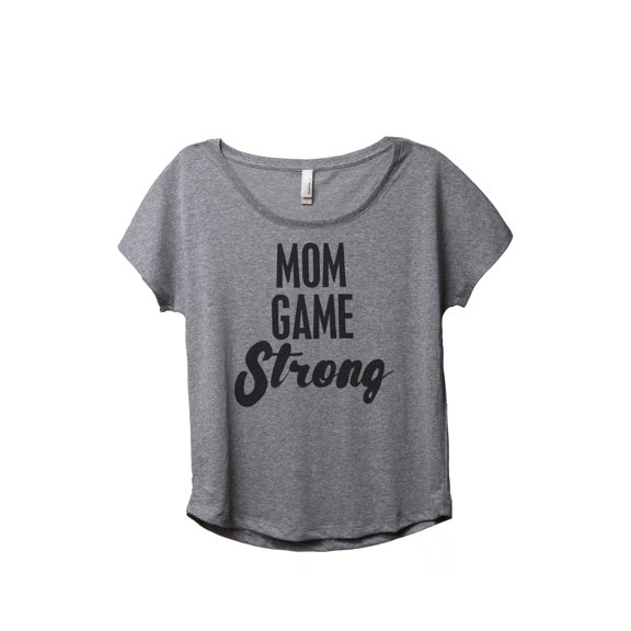 Thread Tank Mom Game Strong Women's Relaxed Slouchy Dolman T-Shirt Tee Heather Grey Small