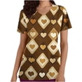 thumbnail image 1 of Blusas médicas de talla grande para mujer, moda, estampado gráfico, para el Día de San Valentín, blusas médicas informales de gran tamaño, manga corta, cuello en V, con bolsillos, 1 of 5